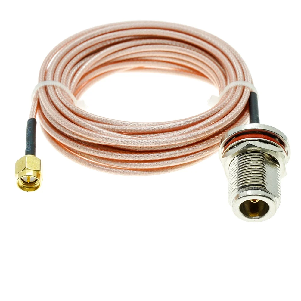 SMA Male to N Female Bulkhead Connector Crimp RF Coaxial Coaxi WiFi Extension wire jumper pigtail cable RG316