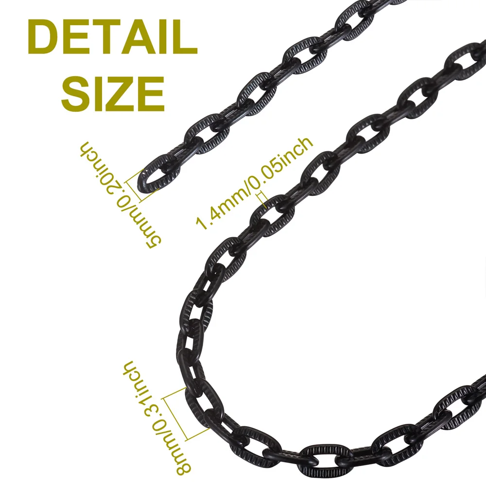 5m Aluminum Cable Chains Unwelded Black Chain Bulk Metal Oval Link Chain for Jewelry Making DIY Handmade Men Necklace 8x5x1.4mm