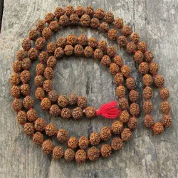 8mm Rudraksha Knot Necklace 108 Buddha Beads Bracelet Sacred wear Fashion Choker Spiritual Healing Yoga  Men