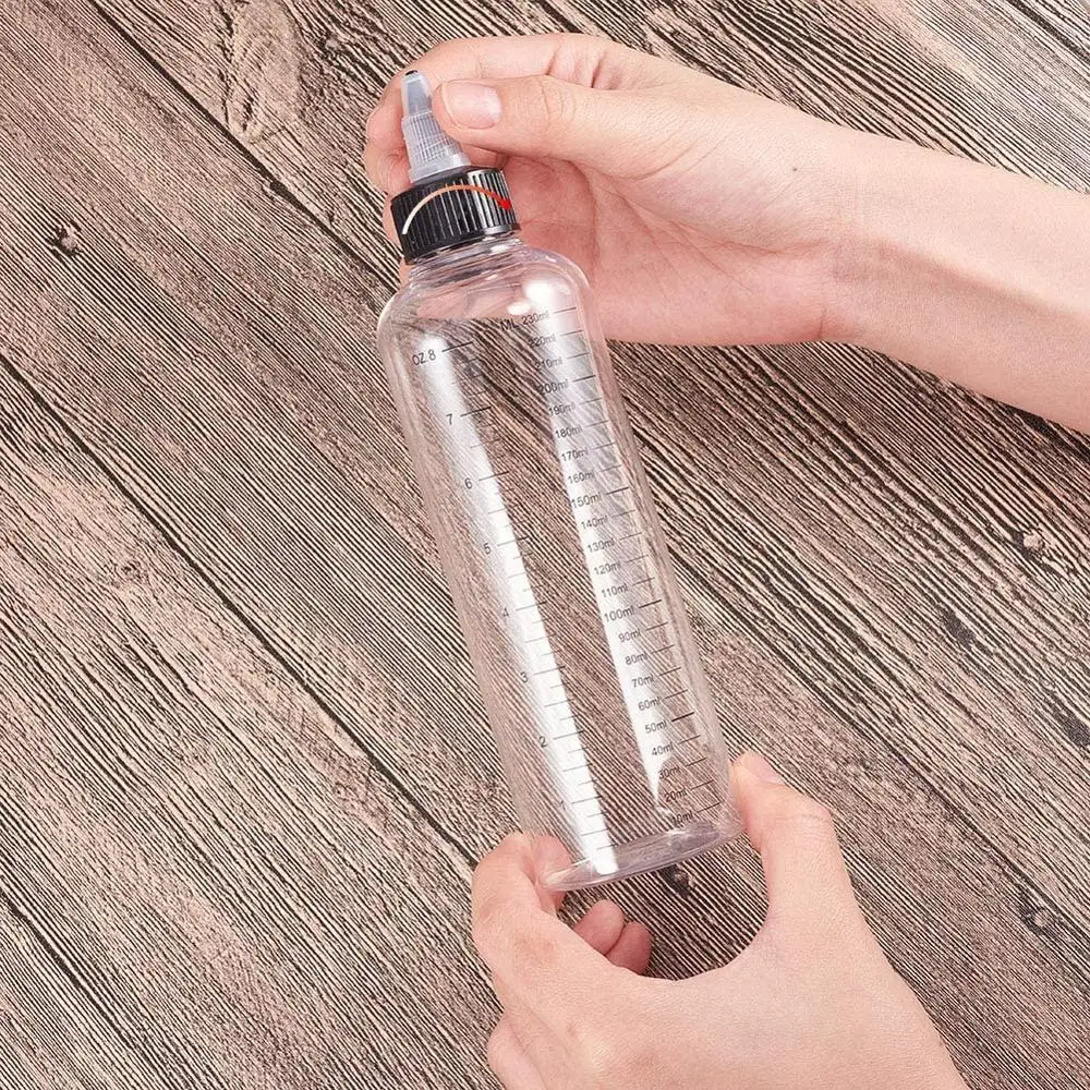 5Pcs 30ml/60ml/100ml/120ml/250ml Transparent Plastic Dispensing Bottles with Twist Cap Graduated Measurement Tattoo Ink Bottles