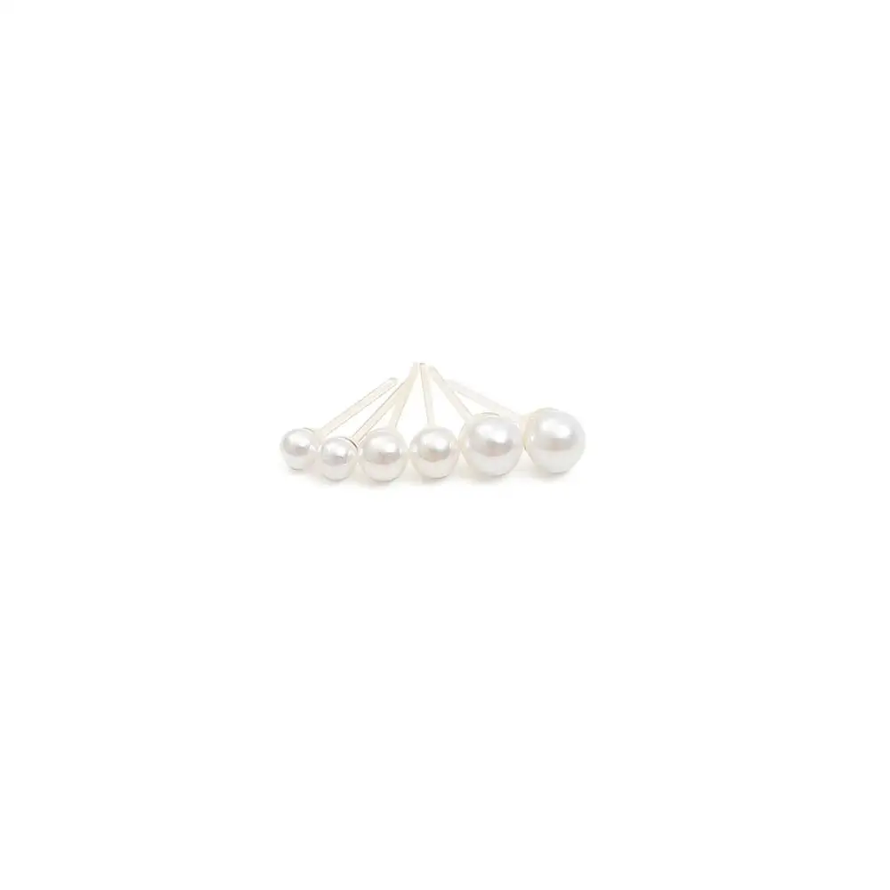 12pairs/set White Simulated Pearl Stud Earrings Set For Women Jewelry Piercing Ball Plastic Earrings kit Bijouteria brincos