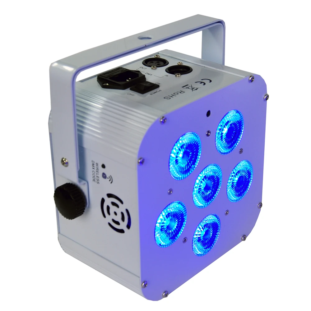 Imagem -05 - Shipping Bateria Recarregável 6x18w sem Fio Dmx Led Uplights Rgbwa uv 6in1 Cor Digital Display Led Caixa de Alumínio