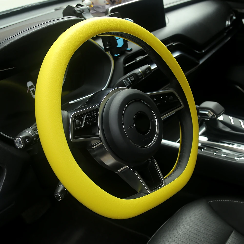 RYHX Hot Promotion Skidproof Durable Heat Resistant Steering Wheel Wrap Covers Female Fancy Silicone Car Steering Wheel Cover