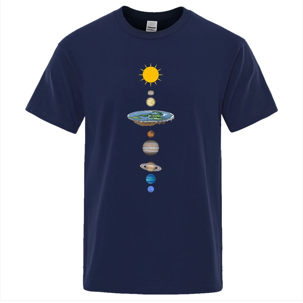 Cosmic Solar System Planets Print Man T-shirt Oversized Loose Clothing Regular Sleeve T Shirts Male Fashion Casual Tee Shirt