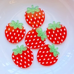 20Pcs New Mini Shining Acrylic Strawberry Flat Back Resin Scrapbooking DIY Jewelry Craft Decoration Accessorie