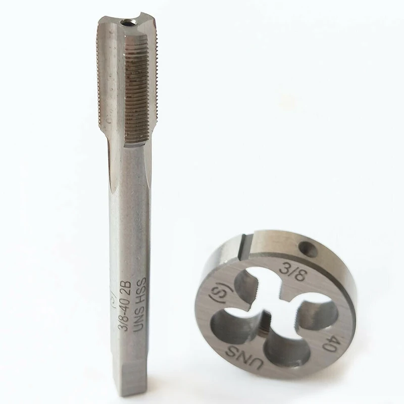 2PCS 3/8-40 Tap and die  UNS British US Made Right Hand Threading Tools For Mold Machining Hand Tools
