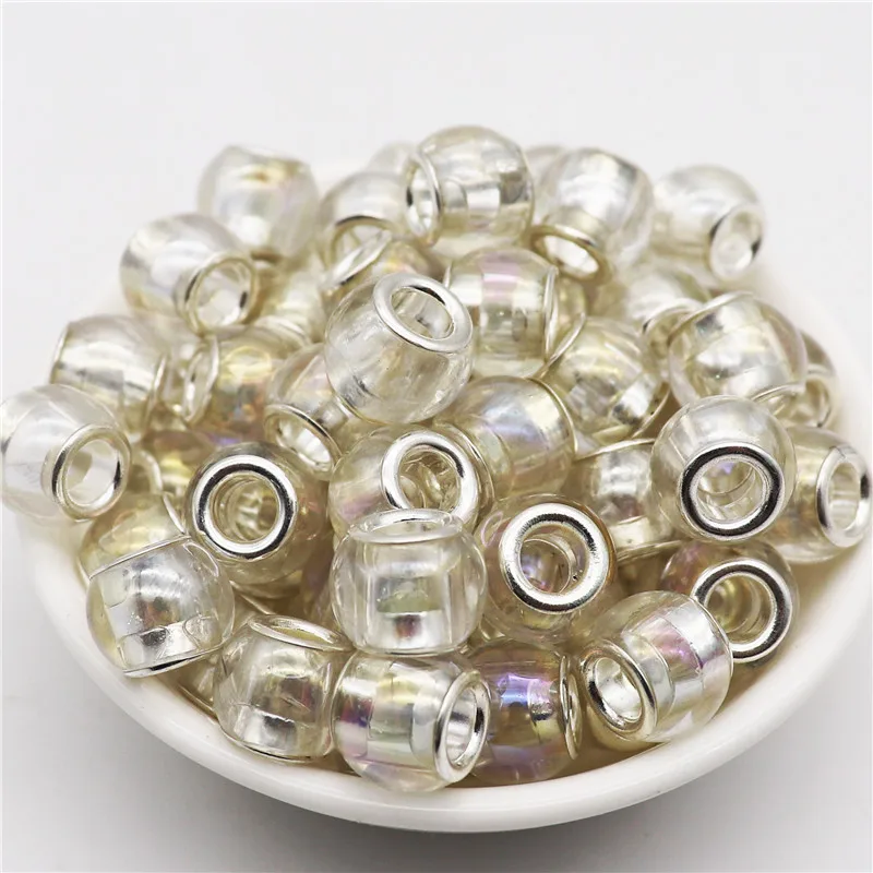 10Pcs New Glass Spacer 5mm Large Hole Rondelle Spacer Beads fit European Pandora Bracelet Chain Bangle for Jewelry Making DIY