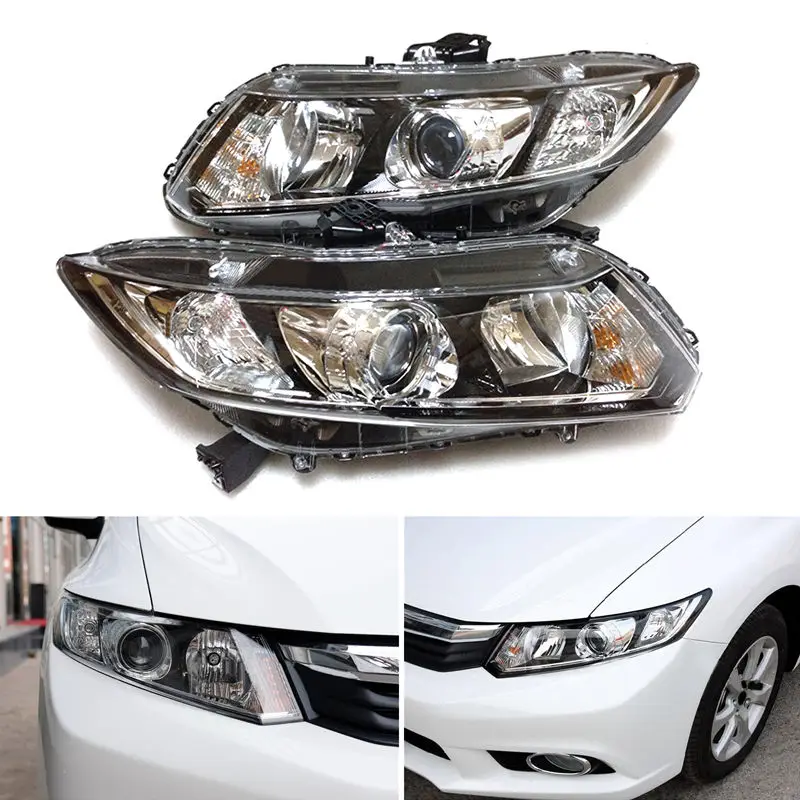 For Honda Civic Sedan 2012-2015 Front Right Left Halogen Lamp Headlights OE New Moulding Cover Trim 2Pcs Car Accessories