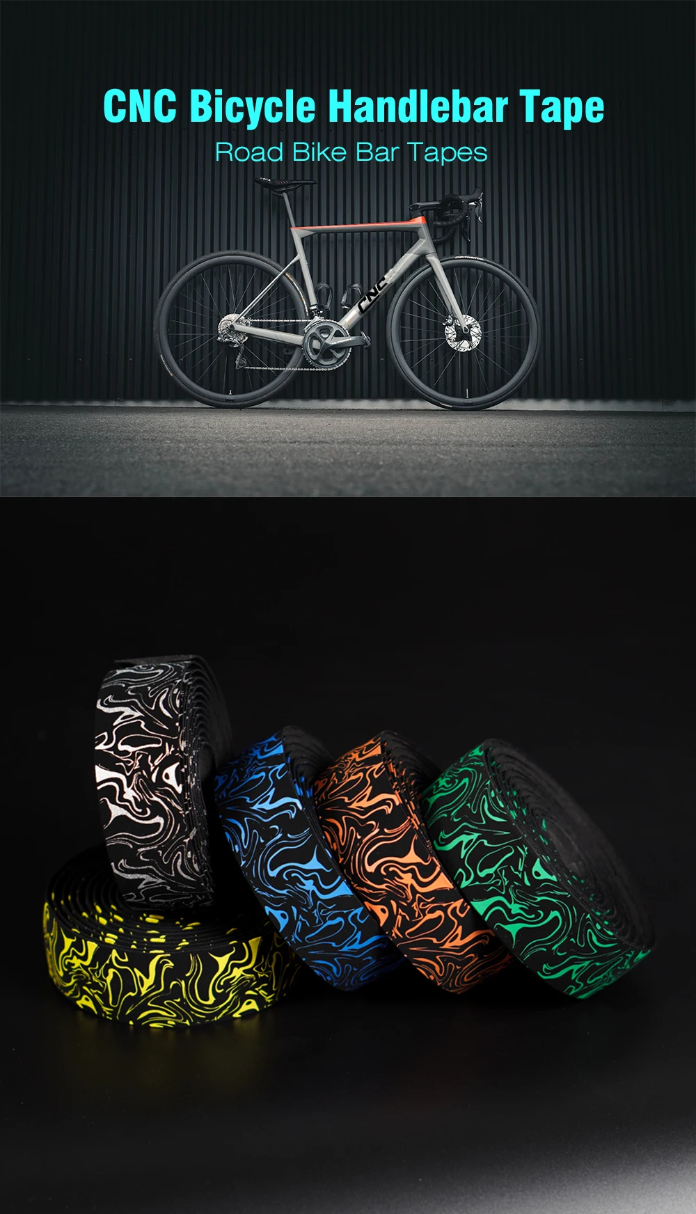 Chooee Bicycle Handle Bar Tape Shock Absorber 2350mm Cycling Road Bike Handlebar Tape Wrap HT990