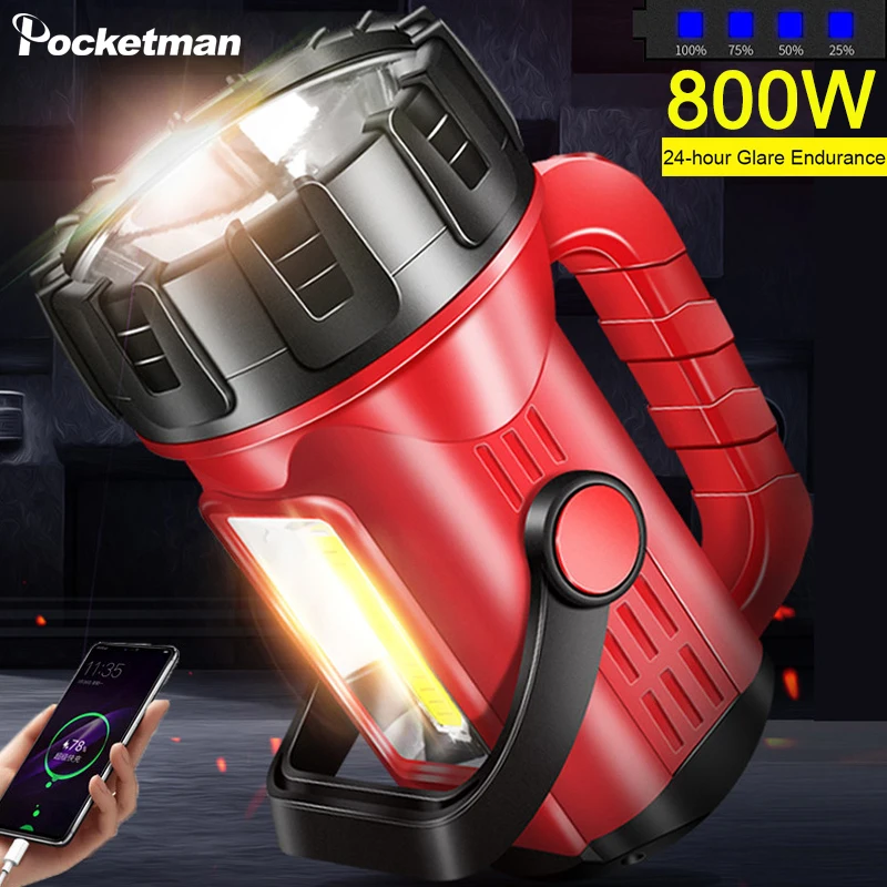 Most Powerful LED Work Light 500M Long Range Searchlight USB Rechargeable Flashlight Spotlight Waterproof Work Lamp