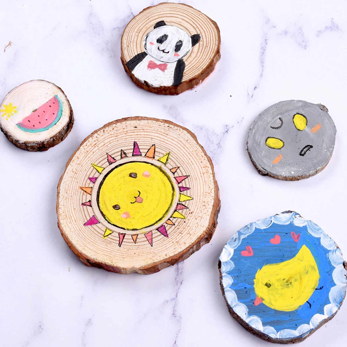 DIY 목재 통나무 슬라이스 디스크, 웨딩 센터피스, 천연 소나무 라운드, 미완성, 100 개, 1.5-3cm