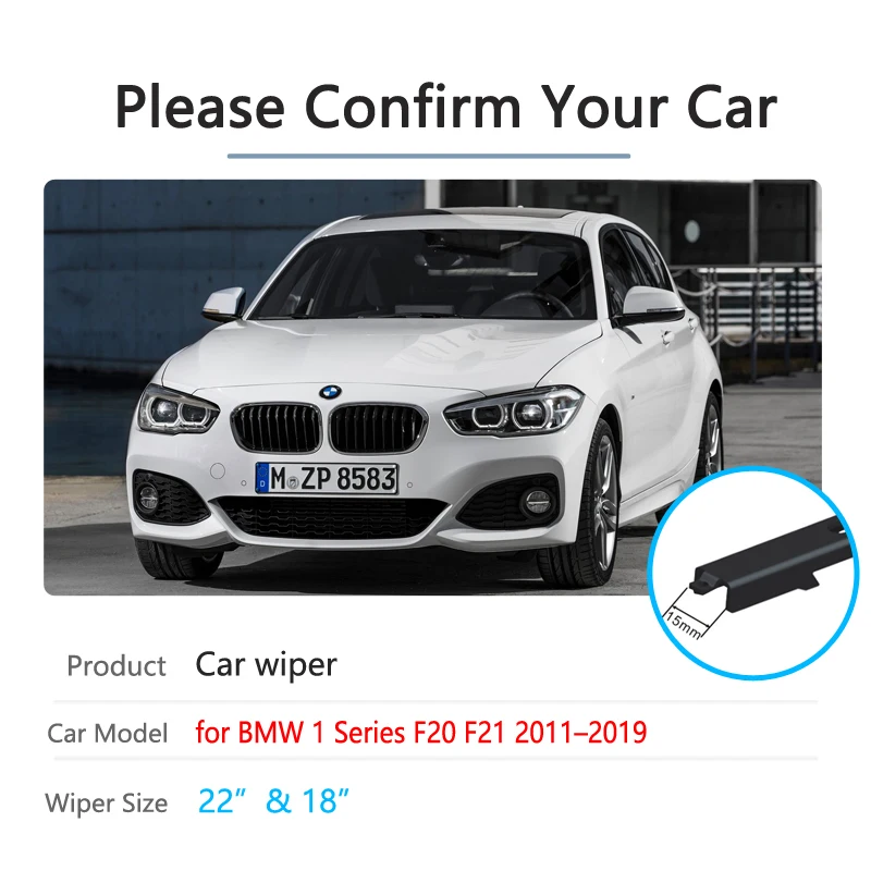 Car Wiper Blades for BMW 1 Series F20 F21 2011~2019 Windshield Wipers 114i 116i 118i 120i 125i M135i M140i 116d 118d 125d 2018