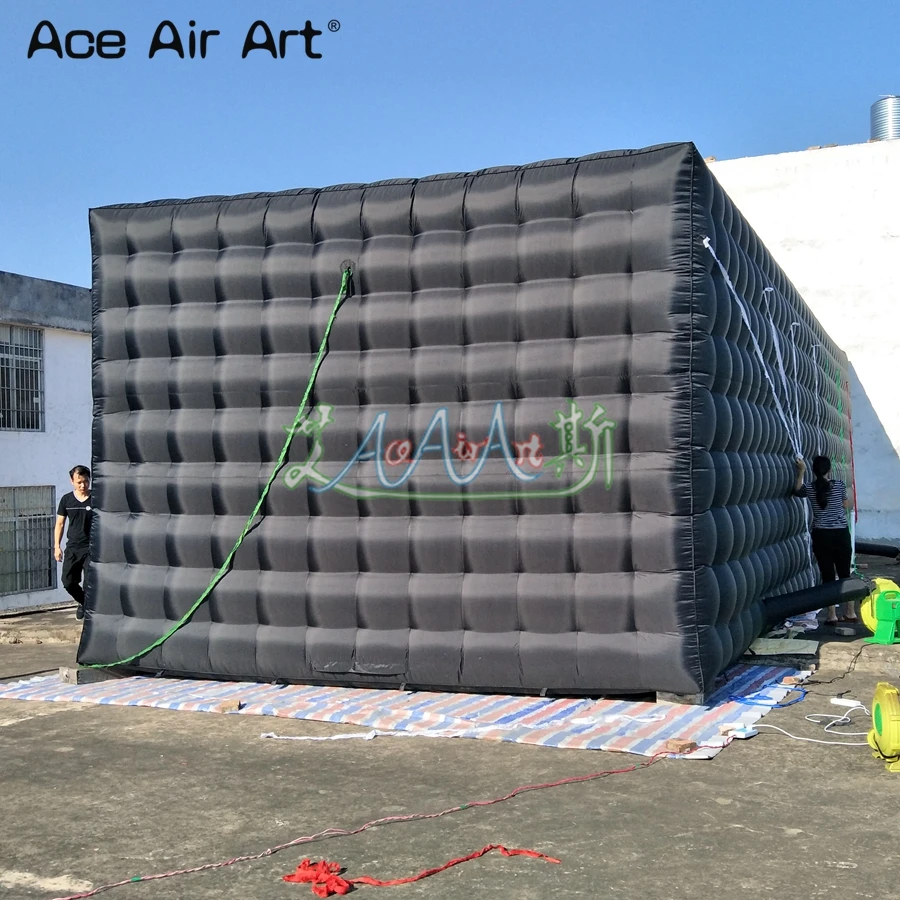 Customized Inflatable Black Cinema Tent Model Movie Tunnel Inflatable Marquee With Screen For Outdoor Events