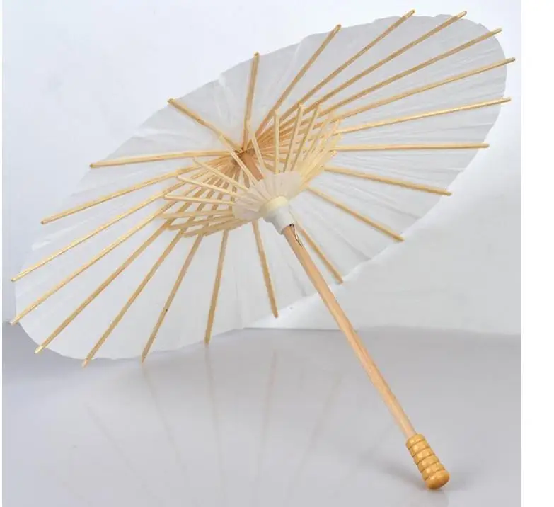 60pcs Bridal Wedding Parasols White Paper Umbrellas Chinese Mini Craft Umbrella Diameter 20,30,40,60cm SN747