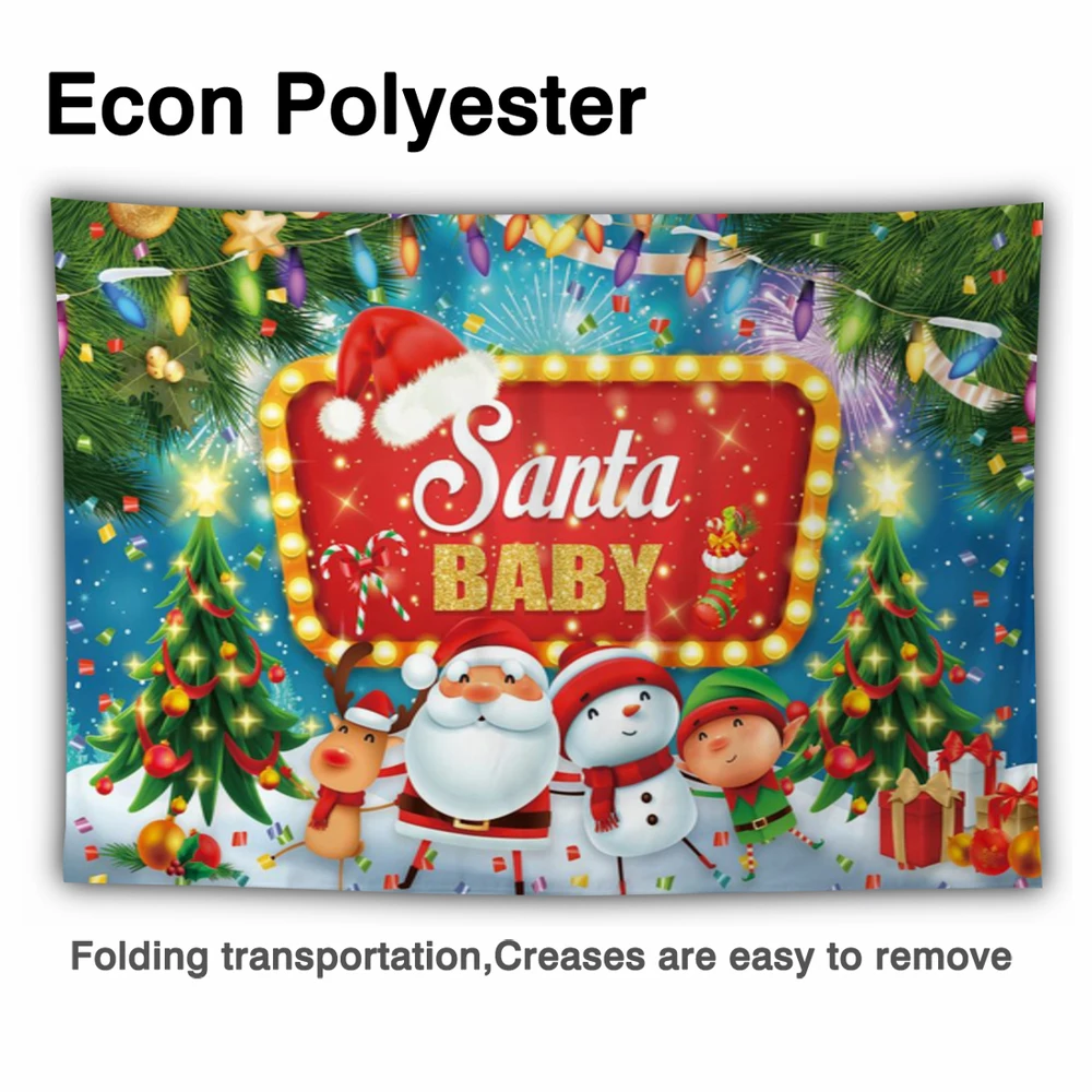 Allenjoy Santa Tắm Cho Bé Sinh Nhật Giáng Sinh Phông Nền Mùa Đông Người Tuyết Đèn Ngôi Sao Nhánh Tuần Lộc Photozone Nền