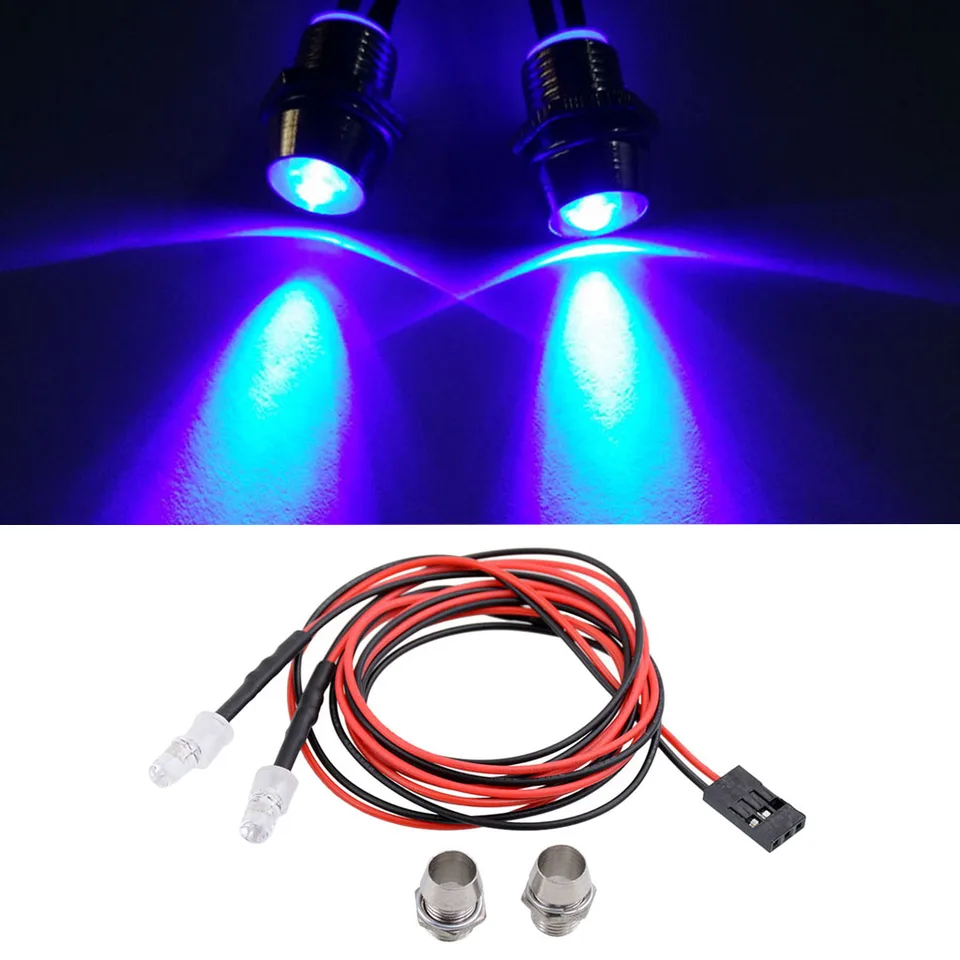 Kit 2 Phares LED 5 Mm Blanc Pour Voiture RC 1/10 – Lumières Avant Drift / Touring