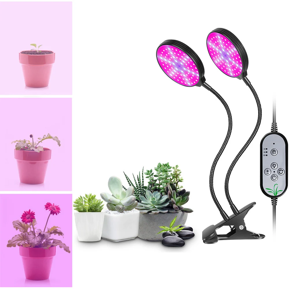 Cây Phát Triển Sáng Chống Nước Full pectrum LED Phát Triển Đèn Trong Nhà Thực Vật 15/30/45/60W với Bàn Làm Việc Kẹp có Hẹn Giờ 4/8/12H D30