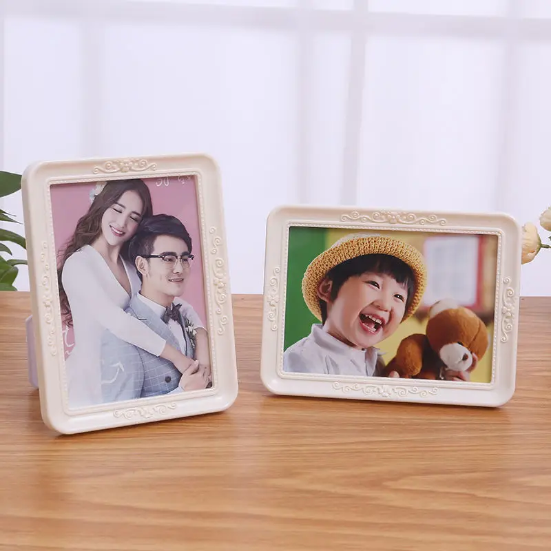 7 Inch Plastic Photo Frame Simple European Style White Frame For Picture Holder Can Be Hung Or Placed Rectangle Family Photo Fra