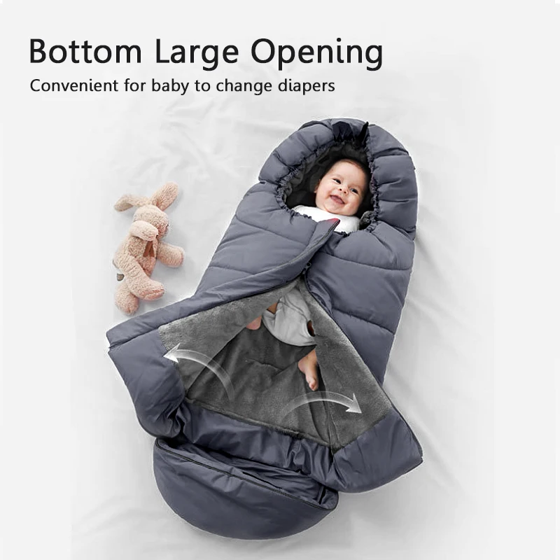 ทารกแรกเกิดฤดูหนาว Warm Sleeping Bag ผ้าหุ้มตัวเด็ก Swaddling Wrap ผ้าห่มถุงนอนเด็กกลางแจ้ง