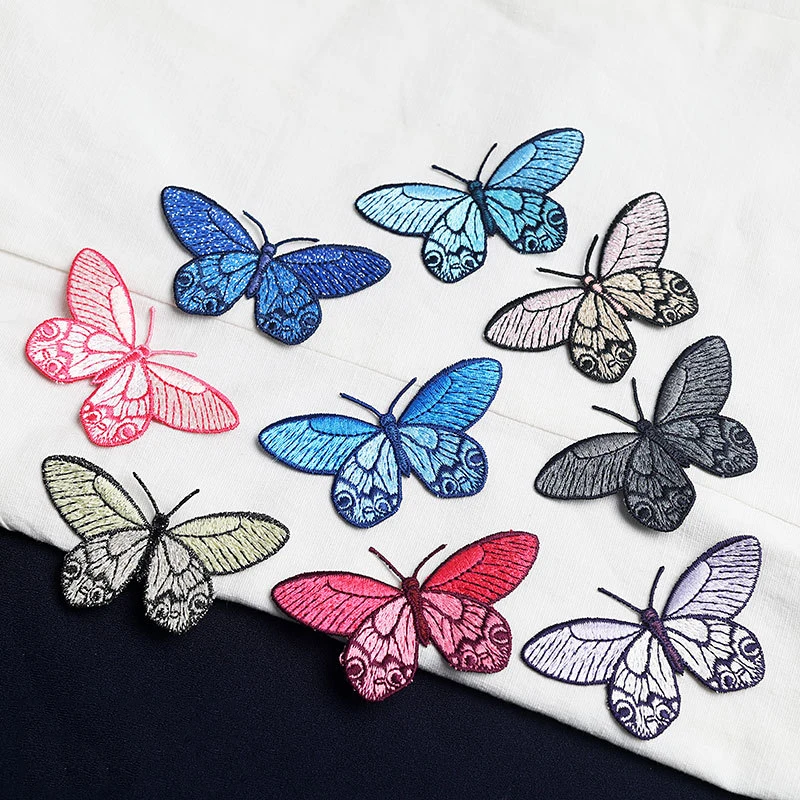 Embroidery Butterfly Patches for Clothes Applique Sew On Applique Clothing Sticker DIY Accessories