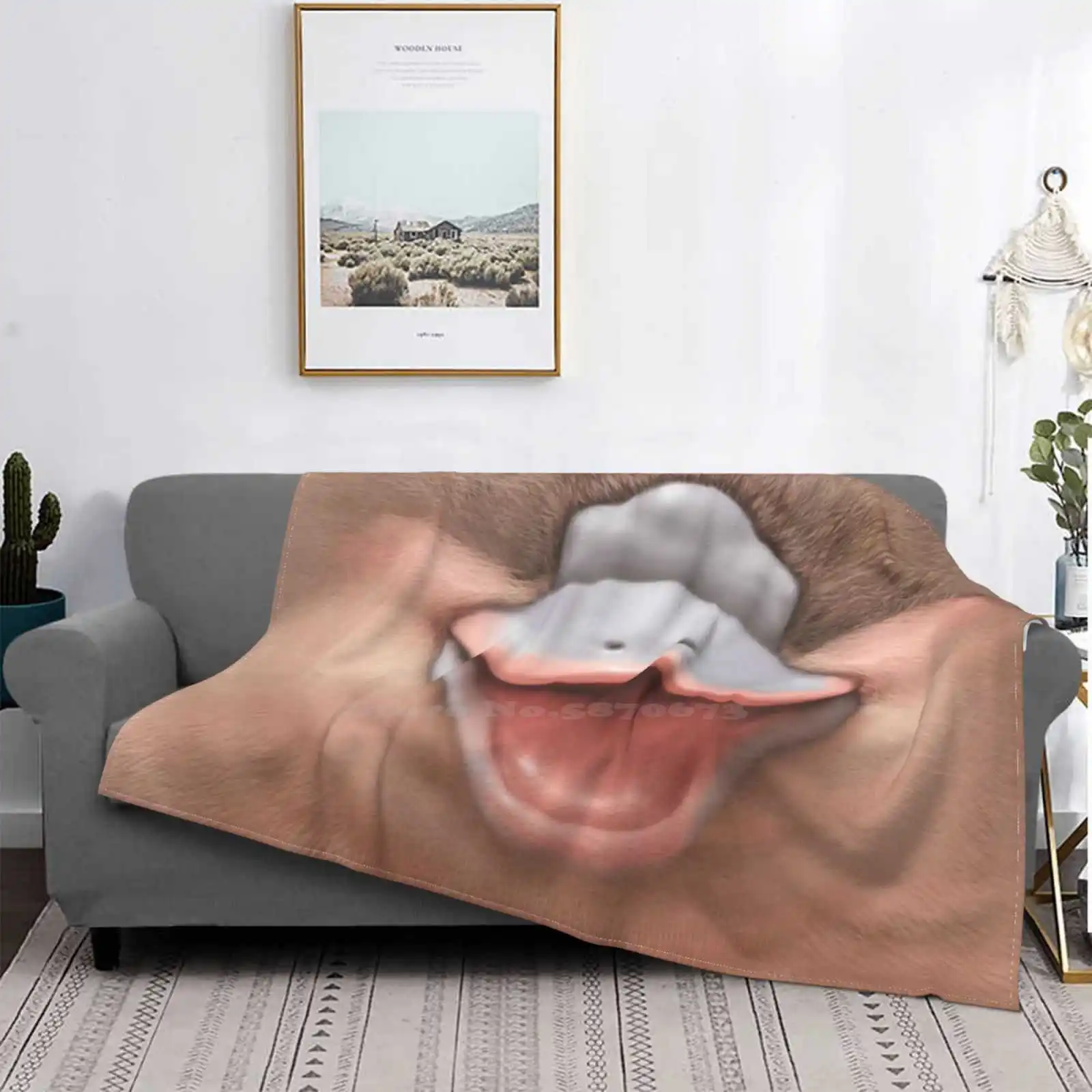 Funny Face Four Seasons Comfortable Warm Soft Throw Blanket Mouth Cute Duck Bill Duck Face Australian Australiana Beak Funny