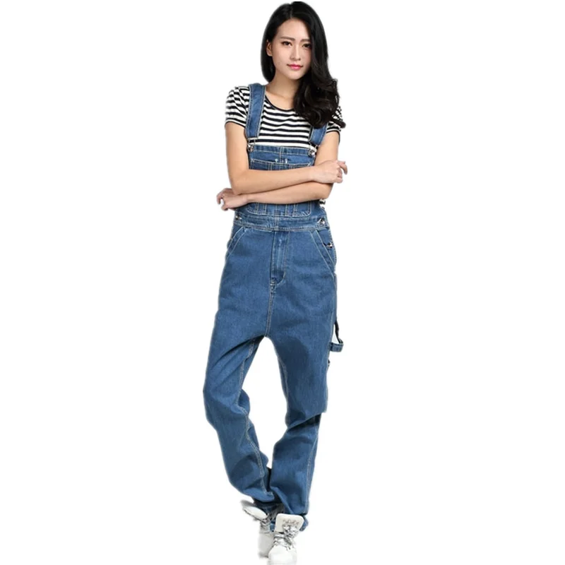 티이하일레이 데님 빕 팬츠 루즈핏 데님 스파게티 스트랩 팬츠 플러스 사이즈 28-42 롱 점프수트 키 큰 여성 여름 2025 신상
