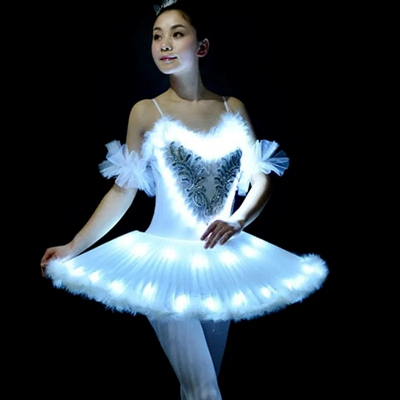 Ruoru Tutu Dress Girl Kids Dancewear Adult Led Tutu Stage Costume Girls Children Pancake Tutu Dress Professional Ballerina Dress