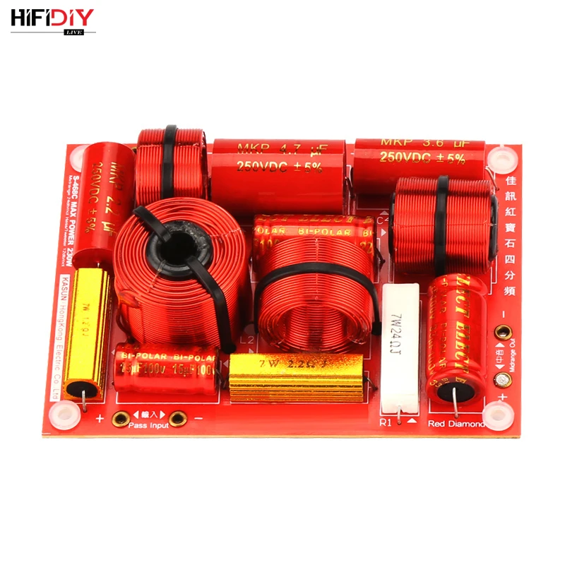 

HIFIDIY LIVE S-468C 3 Way 4 speaker Unit (tweeter + mid +bass*2 )HiFi Home Speakers audio Frequency Divider Crossover Filters