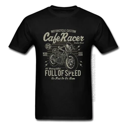 Cafe Racer Full of Speed Vintage Motorcycle T Shirt Retro Motorbike Racer Auto Game New Tshirts Rider Biker Cool Tshirt Oversize