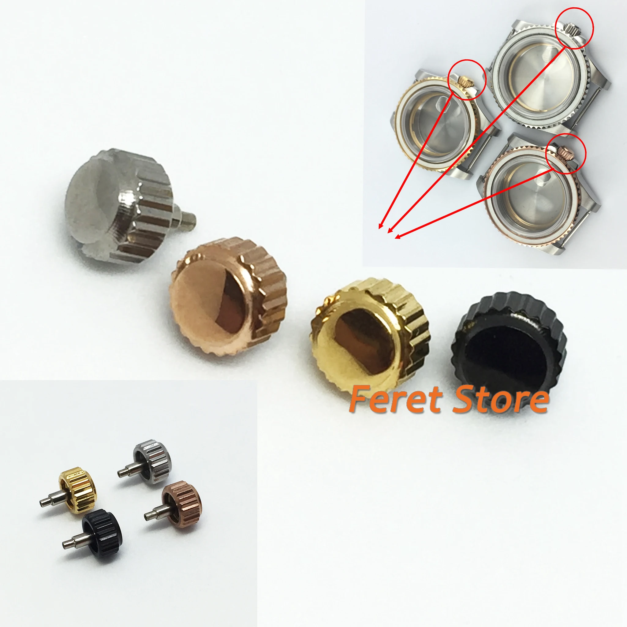 1pcs Watch Crown Stainless Steel Fit Miyota 8215 821A,DG2813 3804 watch movement Watch Parts