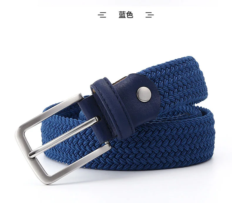 2020 neue Design Männer Gürtel Elastische Gewebe 3,3 CM Breite Blau Schwarz Braun Luxus Geschenk Mädchen Passenden Jeans Zubehör 90CM-135CM – Detail 9