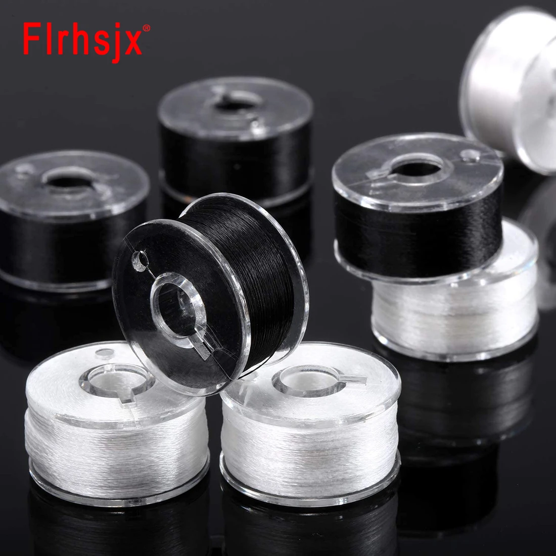 FLRHSJX Sewing Thread Bobbins Spools Sewing Machine Bobbins with Thread for Home Machine DIY Sewing Accessories Black and White