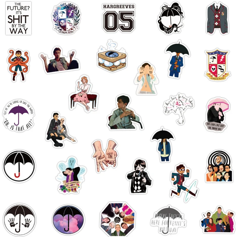 10/30/50Pcs TV Show The Umbrella Academy Stationery Waterproof PVC Sticker  DIY Luggage Laptop Children Classic Toy Gifts