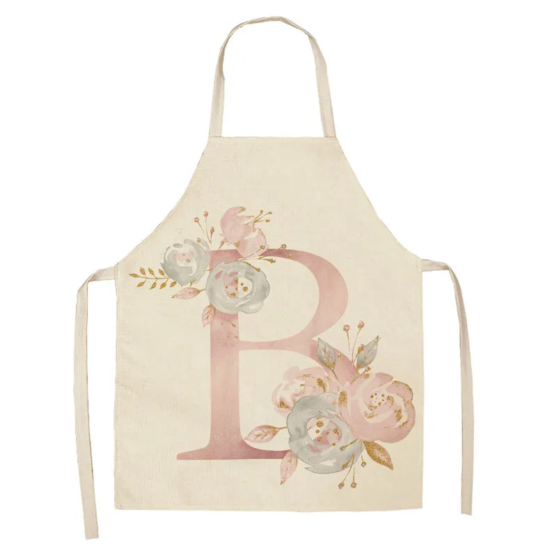 Kitchen Women Apron Pink Letter Printed Aprons Adult Childs Leeveless Aprons Waterproof Home Cleaning Tools Tablier Delantal