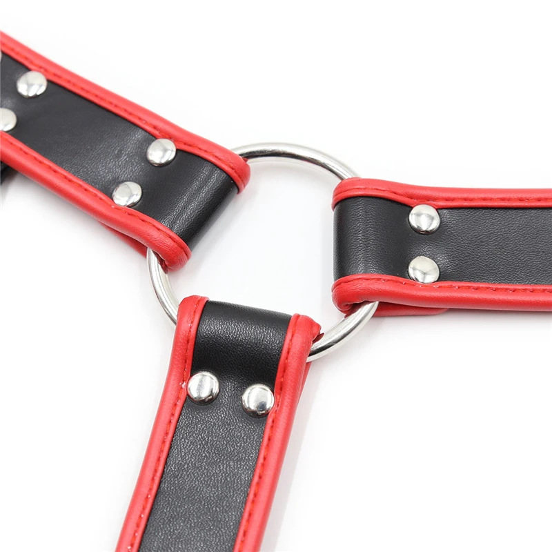 Fetish Gay BDSM Leather Chest Harness Men Adjustable Sexual Body Bondage Cage Harness Belts Rave Gay Clothing for Adult Sex