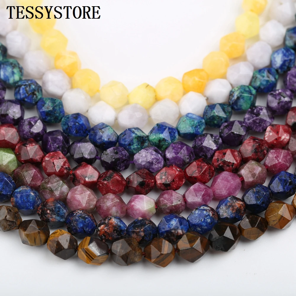 45pcs 8mm Irregular Shaped Stone Beads Multi-color Cut Beads For Jewelry Making Bracelet Necklace DIY Handmade Accessories