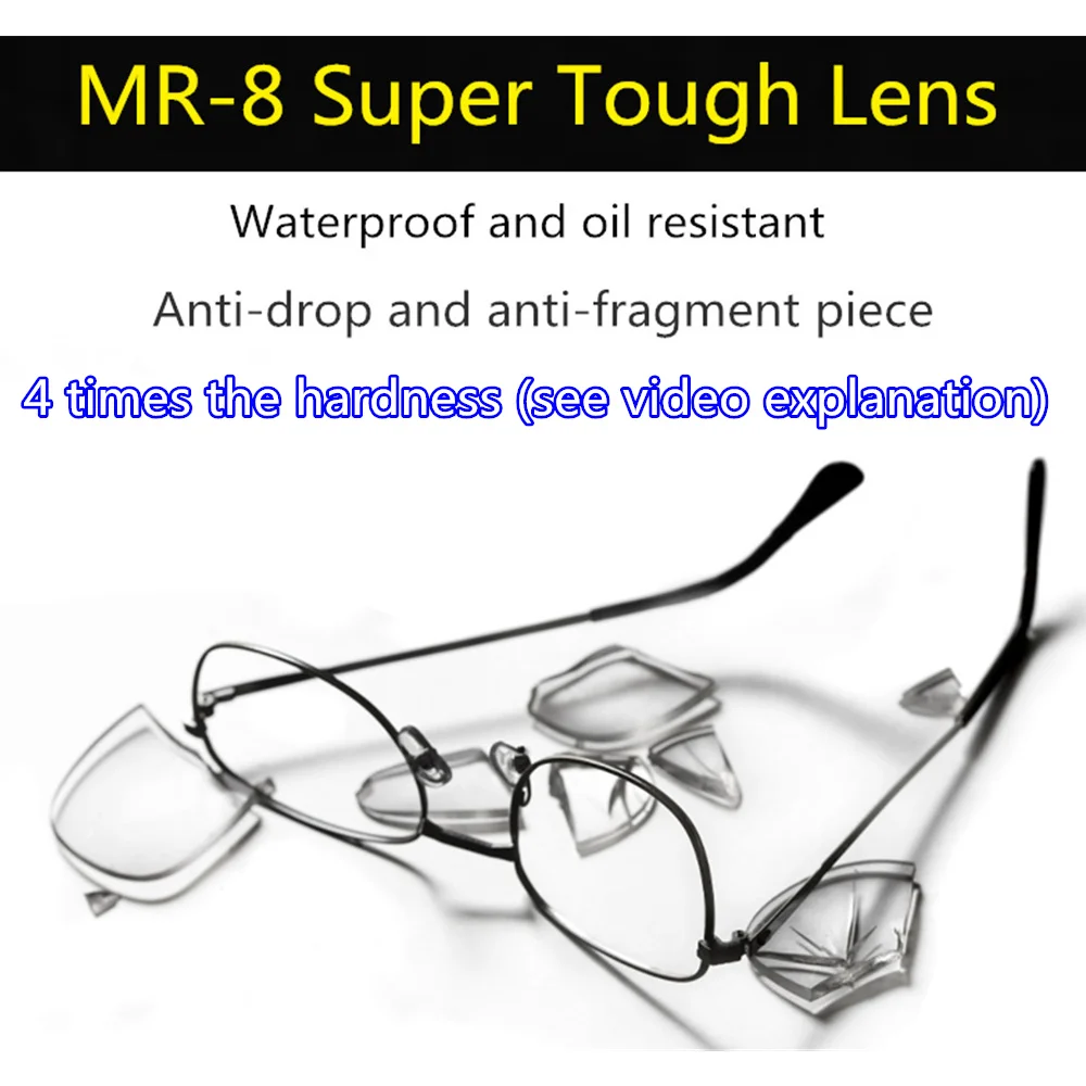 Super-tough MR-8 Series 4-weight Hardness 1.56-1.61-1.67 Index Aspheric Multifocal Progressive Optica Prescription Myopia Lenses