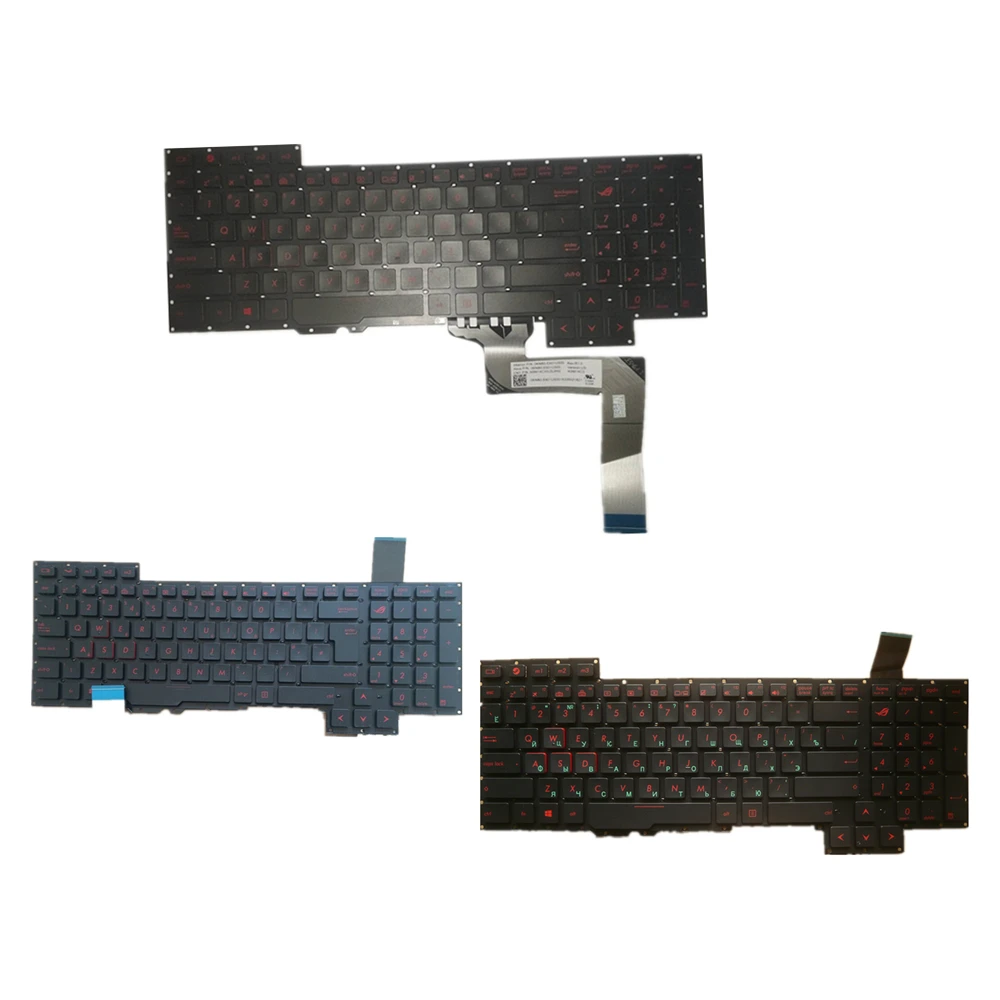 Teclado do Portátil para Asus G751 G751jl G751jm G751jt G751jy Gfx71 Gfx71j Gfx71jt Gfx71jy Preto Eua ru Edição Grande Entrar Edição
