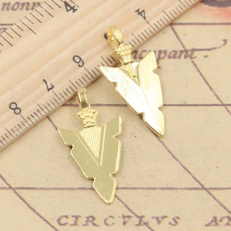 20pcs Charms Indian Arrowhead Dagger 28x15mm Tibetan Bronze Silver Color Pendants Antique Jewelry Making DIY Handmade Craft