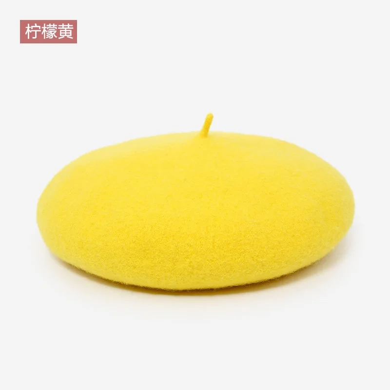 New winter 40 colors wool beret caps Women Ladies girl thick warm French artist Pumpkin hat Beanie Headwear