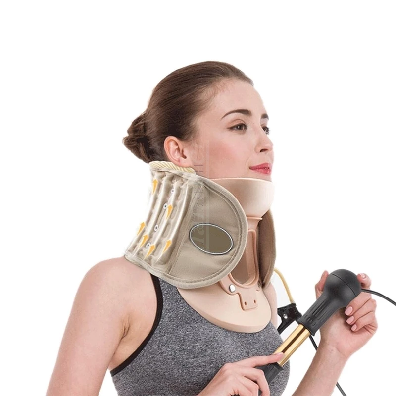 NEW Neck natural curvature inflatable neck brace Cervical tractor Vertebra Traction Air Cushion tractor inflatable belt Brace