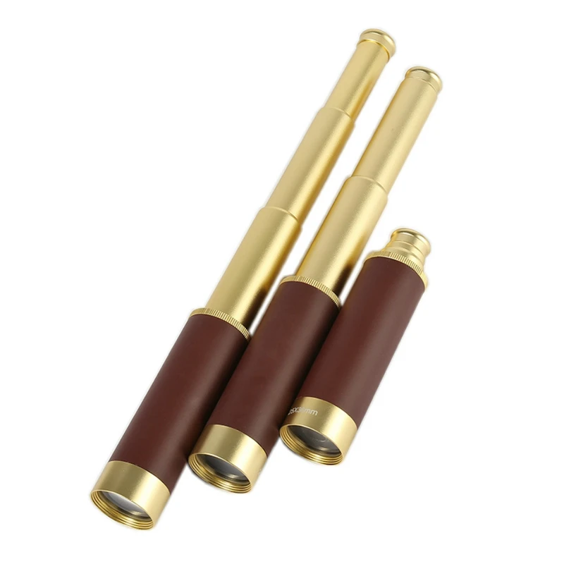 Adjustable 25x30 Telescope Monocular Telescope Optics Nautical Brass Spyglass Maritime Outdoor Camping Tools