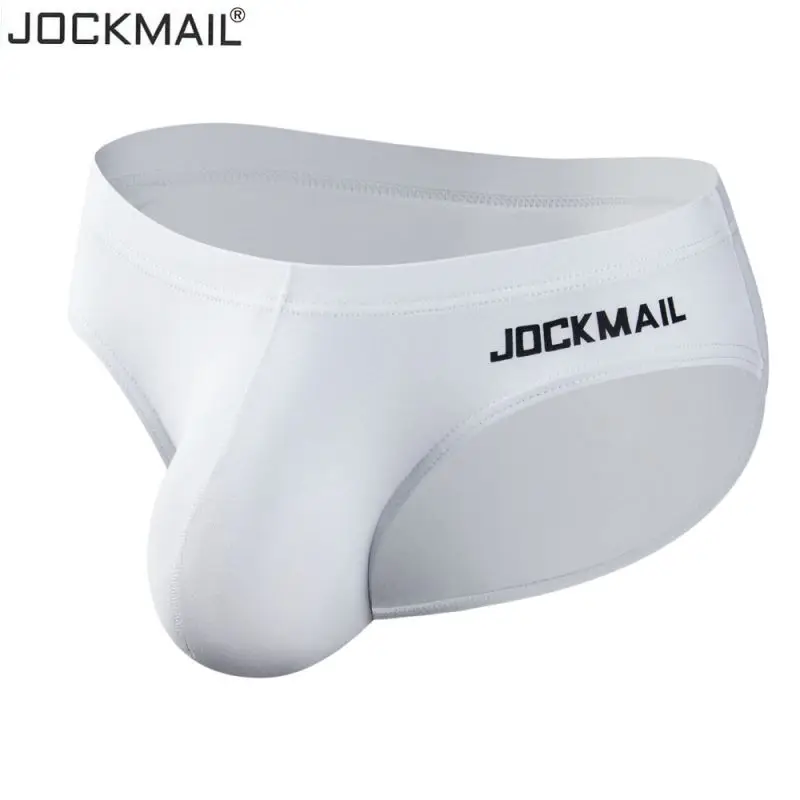 JOCKMAIL High Quality Pure Cotton Briefs Low Waist Sexy Men\'s Underwear Seamless Solid Color Sports Shorts Gym Swimming Trunks