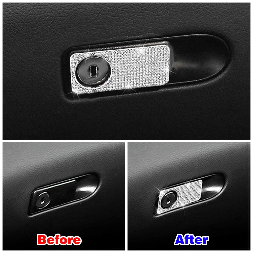 For Mercedes Benz C Class W205 2015-2018 Storage Box Glove Box Glovebox Switch Button Cover Trim Crystal Diamond Decal