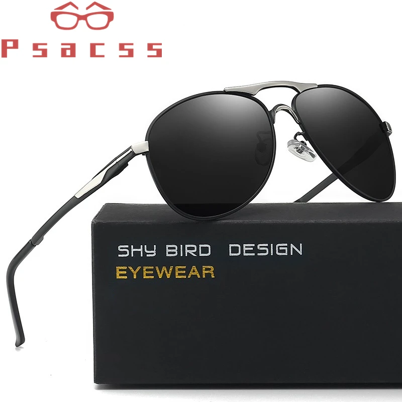 Psacss NEW Pilot Polarized Sunglasses Men Vintage Brand High Quality Fashion Sun Glasses For Driving Fishing gafas de sol hombre