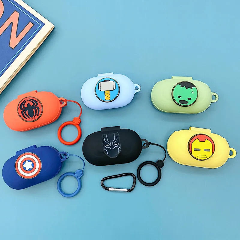การ์ตูน Marvel หูฟังสำหรับ Samsung Galaxy Buds/Buds + ซิลิโคนบลูทูธหูฟังป้องกัน Hook