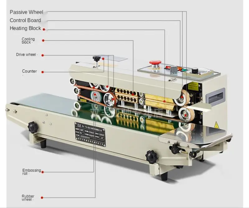 Macchina di sigillamento continua automatica della macchina di sigillamento di 220V 850W FR-770 la macchina di sigillamento del Film plastico del di alluminio