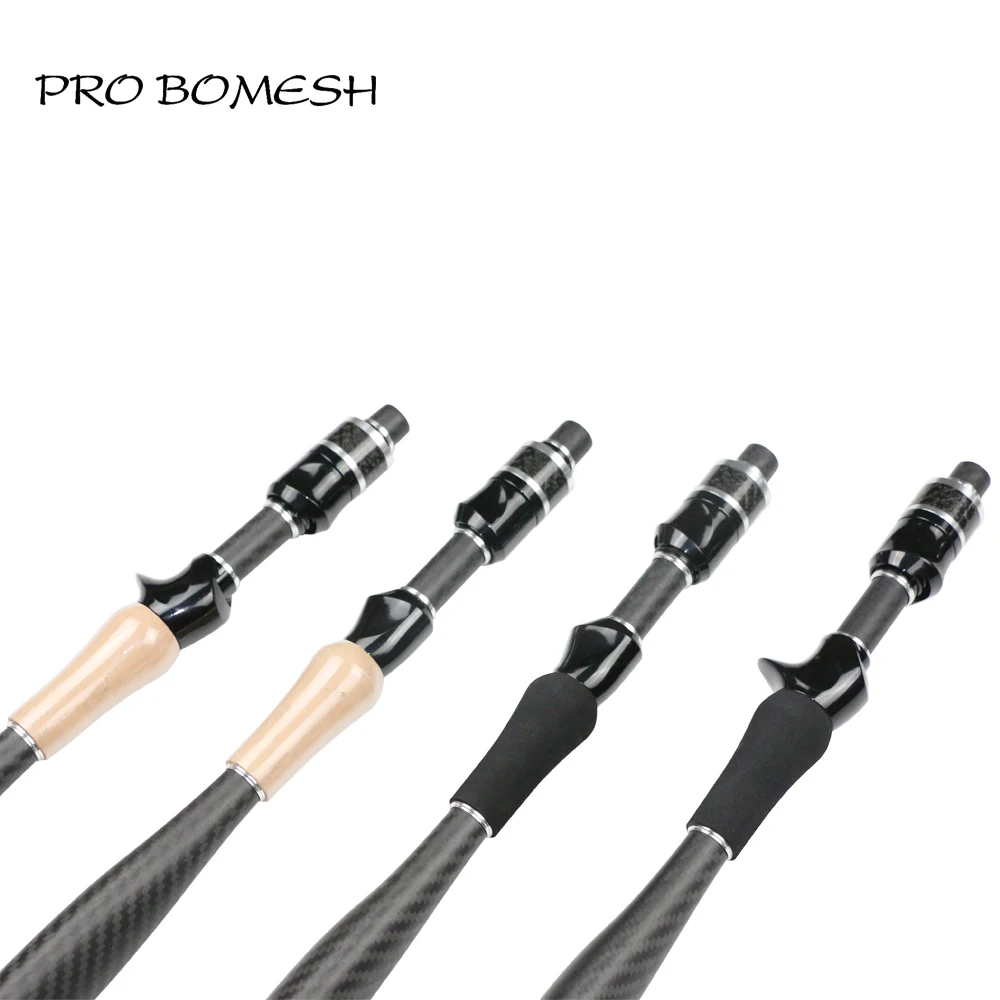 Pro Bomesh 1 Set Taper Carbon Tube 3K Woven Triangle Butt 4A Cork EVA Handle Kit DIY Fishing Rod Building Pole Accessory Repair