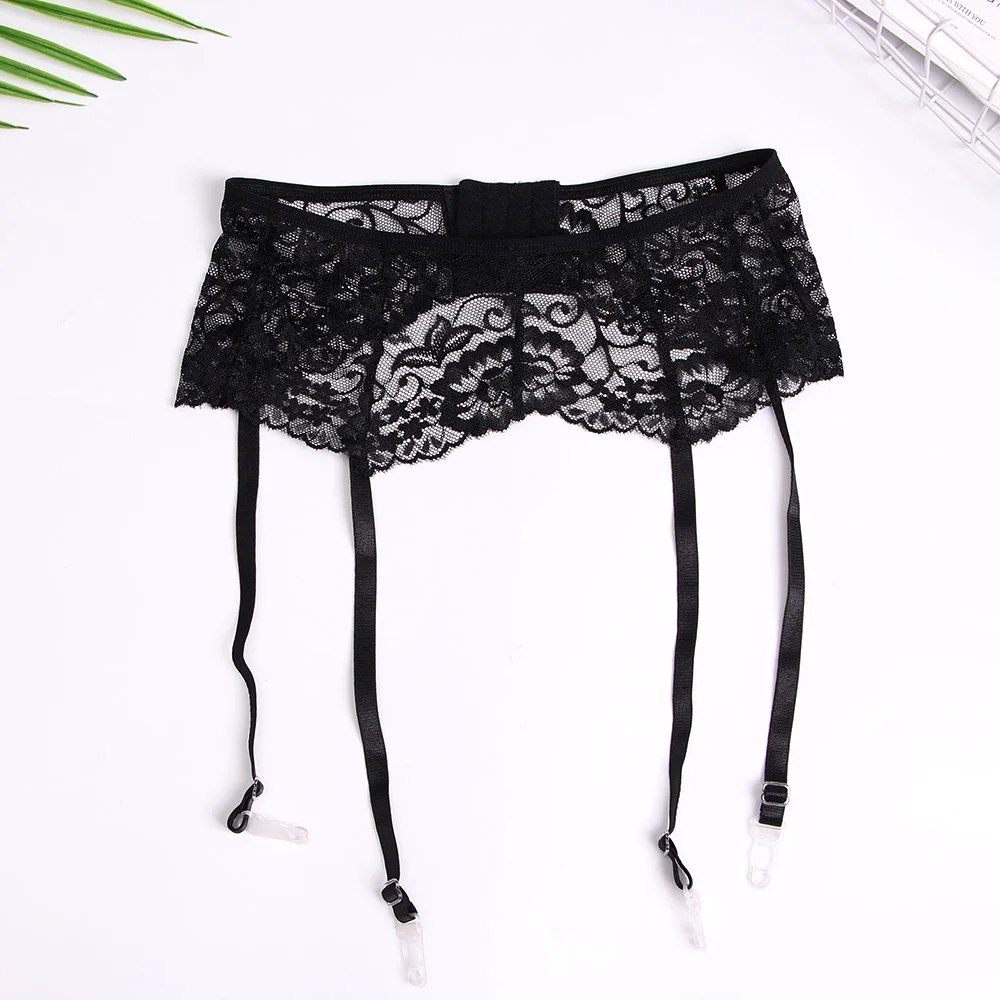Liguero de encaje Sexy Punk para mujer, Liga alta hasta el muslo transparente, lencería exótica, ligas para medias, accesorios de moda