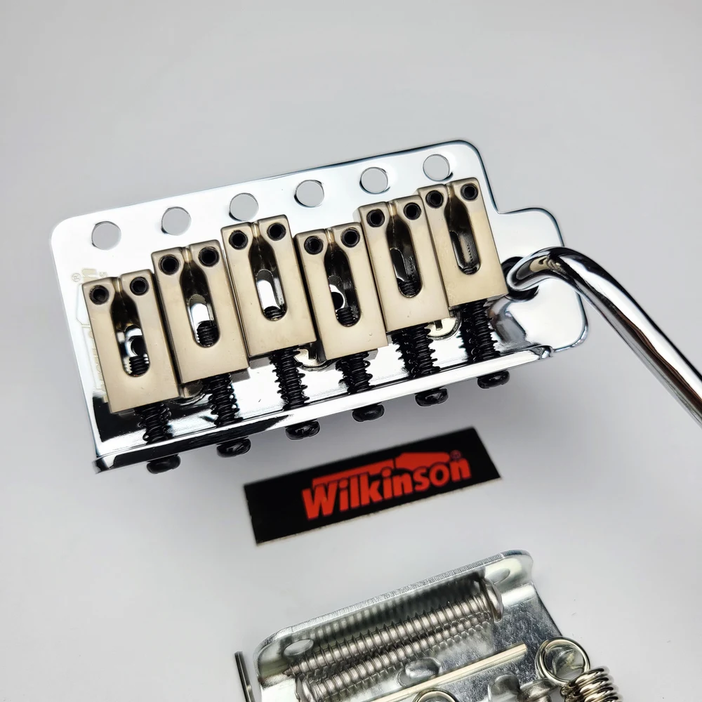 Wilkinson 6 Screw Type ST Electric Guitar Tremolo System Bridge for ST Guitar Chrome Silver WOV02